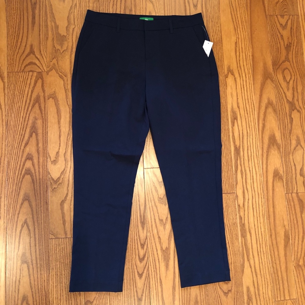 Navy Blue Cropped Dressy Trouser